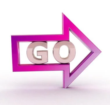 Go! and arrow. Stock Photos