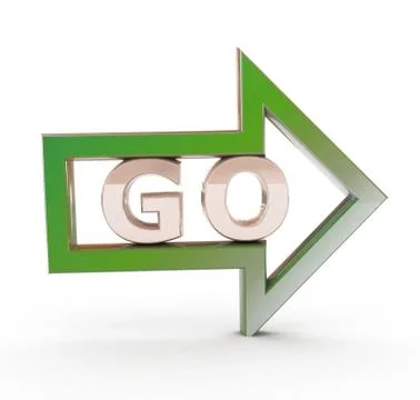 Go! and arrow. Stock Photos