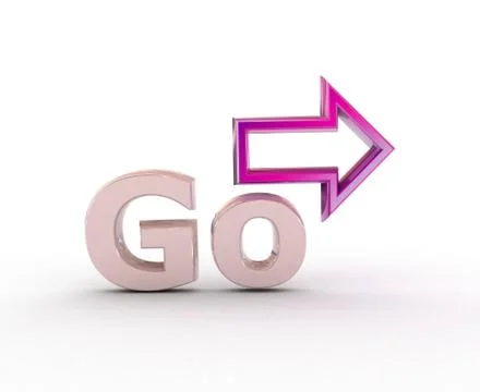 Go! and arrow. Stock Photos