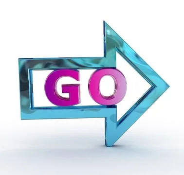 Go! and arrow. Stock Photos
