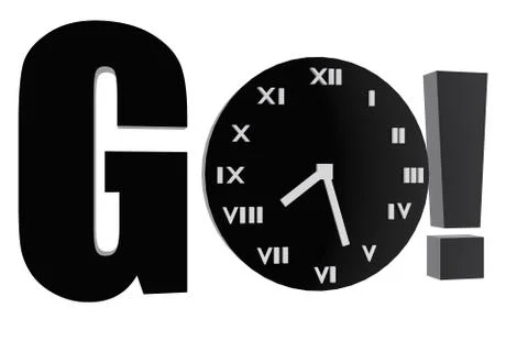 Go and clock symbol Stock Illustration
