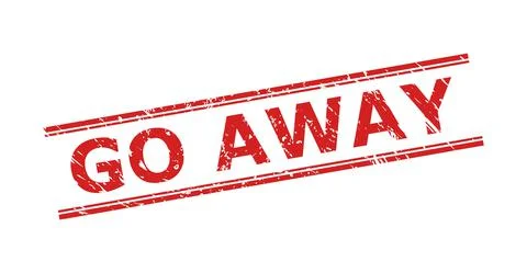 GO AWAY Watermark with Distress Texture and Double Parallel Lines Stock Illustration
