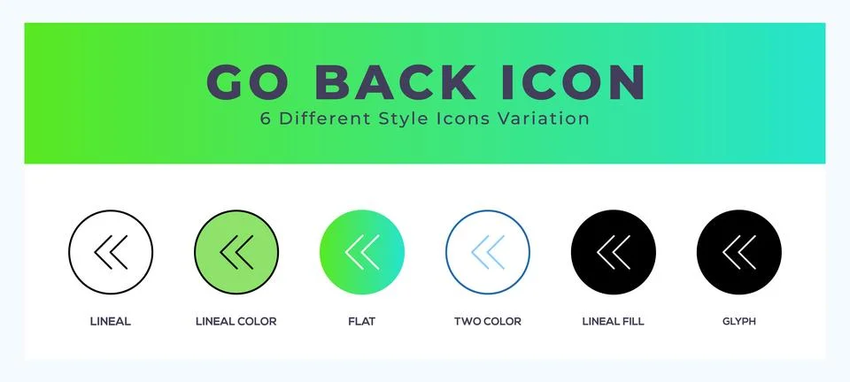 Go back icon set pack vector illustration. Stock Illustration