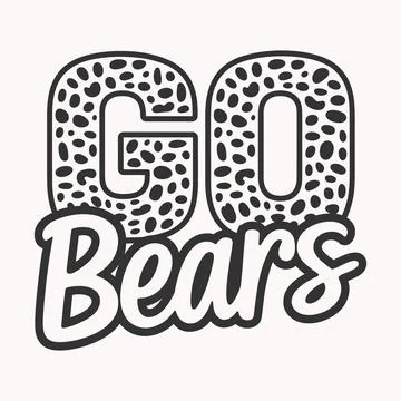 Go Bears Leopard Print Typography Design for Sports Apparel and Merchandise Stock Illustration