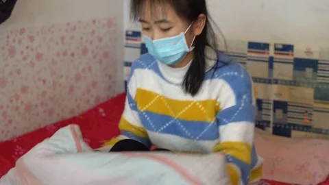 Go to bed with illness Stock Footage 124398823