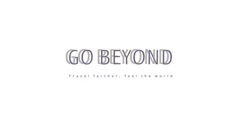 GO BEYOND bold typography cutout with soft gray drop shadow depth Stock Illustration