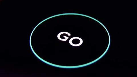  Go button with bouncing animation on the screen of mobile phone. Stock Footage 158370292