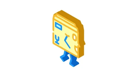 Go cardboard box character isometric icon animation Stock Footage 327290602