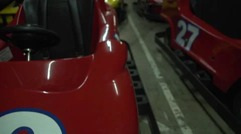 Go Carts in Garage Stock Footage 37440151