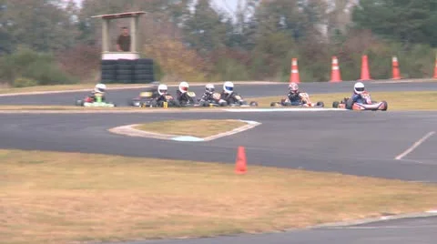 Go carts racing Stock Footage 11490173