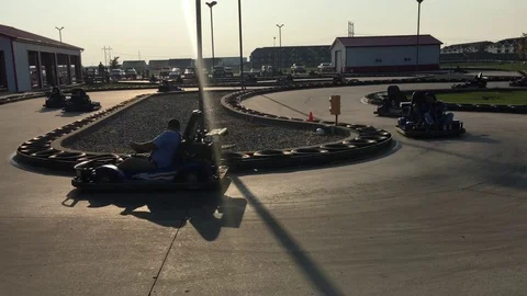 Go Carts in Silhouette Video stock 79630350