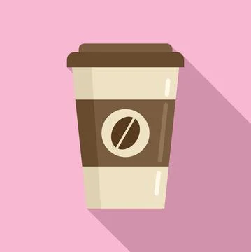 To go coffee cup icon, flat style Stock Illustration