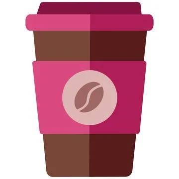 To go coffee paper cup flat vector icon Stock Illustration