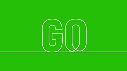 Go continuous text single one line art word animation on background 動画素材 313389374