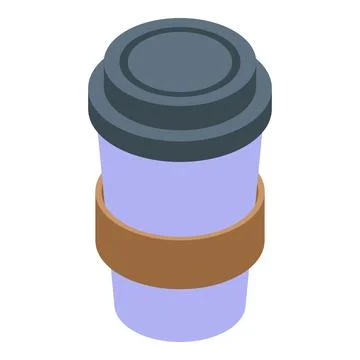 To go cup icon isometric vector. Cold label Illustration