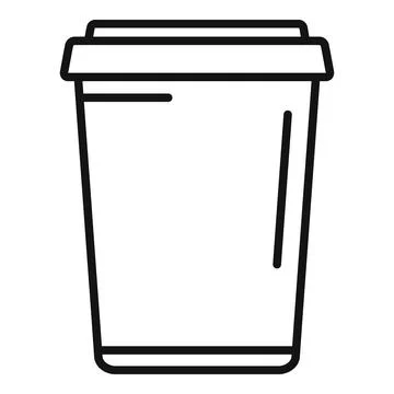 To go cup icon outline vector. Coffee glass Ilustración de archivo