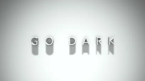 Go dark 3D title animation with shadows on a white background Video stock 297457854