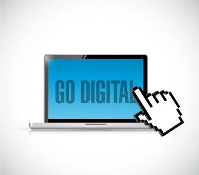 Go digital computer and cursor illustration design Stock Illustration