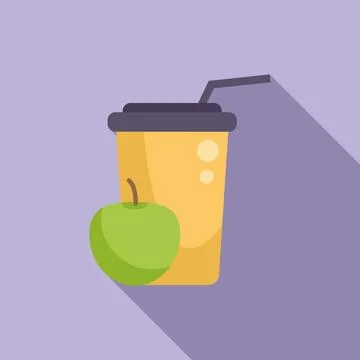 To go drink icon flat vector. Food box Ilustração Stock