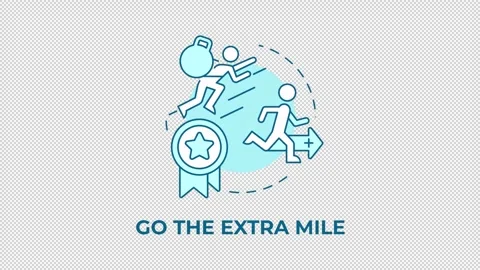 Go the extra mile blue concept icon animation Stock Footage 341019638