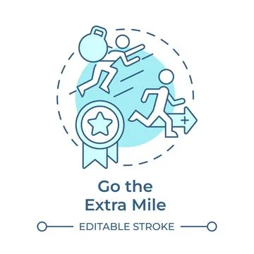 Go extra mile soft blue concept icon Stock-Illustration