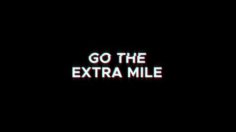 Go the extra mile text word glitch effect loop animation 4K video effect Video stock 313265708
