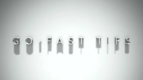 Go fast tips 3D title animation white text on a white background Stock Footage 299646504