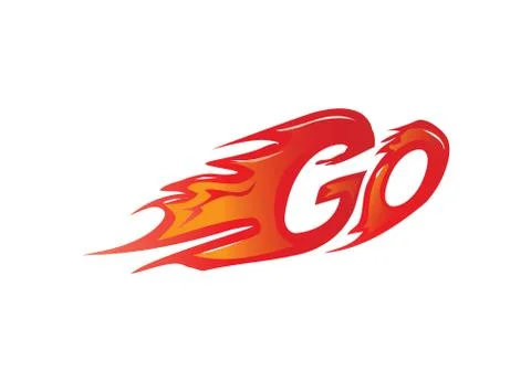 Go with flames illustration Stock Illustration