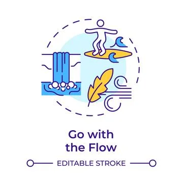 Go with flow multi color concept icon Stock-Illustration