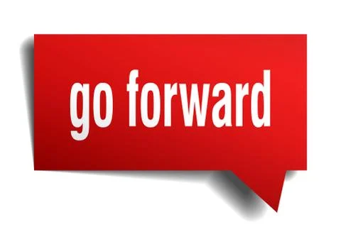 Go forward red 3d speech bubble Illustrazione stock