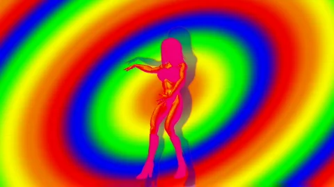 Go-go Dancer with rainbow background Loopable HD1080 Video stock 424879