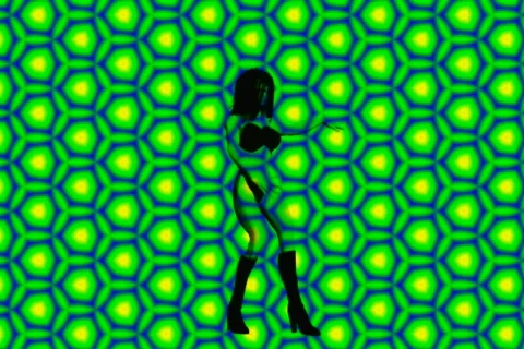 Go-Go Dancer with retro background Loopable NTSC Video stock 426405