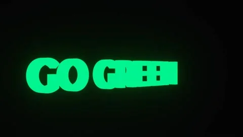 Go Green 3D Text Rotation Animation Stock Footage 227189337