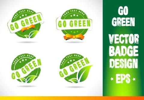 Go green Badge Vector Logo Stock-Illustration