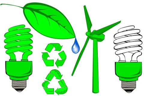 Go green collection Stock Illustration