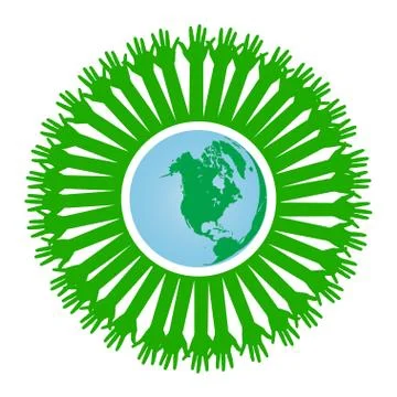 Go green concept or save earth concept vector Stock Illustration