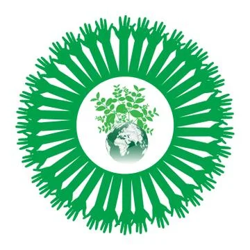 Go green concept or save earth concept vector Illustrazione stock