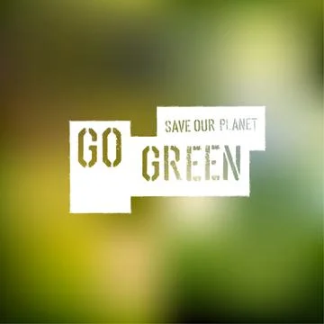 Go Green Concept Poster Stock Illustration