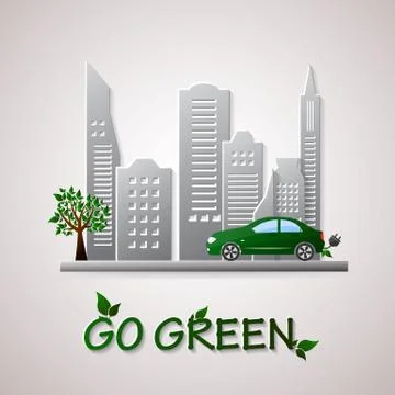 Go green design template. Environment illustration イラスト素材