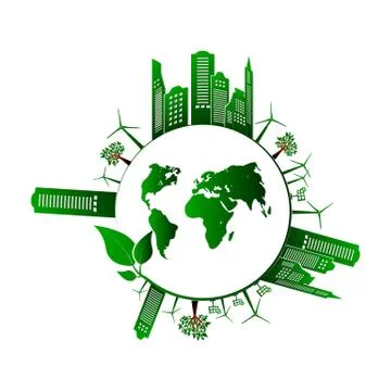 Go green design template. Environment vector illustration イラスト素材