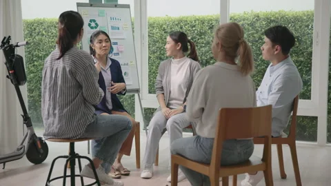 Go Green eco friendly workshop in ESG SDGs workplace for Net Zero 2030 스톡 동영상 250517751