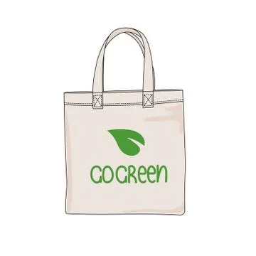 GO GREEN Ecological Problem Print Vector Illustration Set Stock Illustration