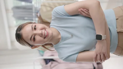 Go green Gen Z reduce manage used clothing, recycling, upcycling, secondhan.. Stock Footage 337859872
