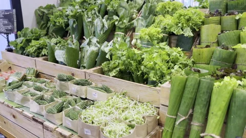 Go green net zero market with eco friendly package at grocer store. 스톡 동영상 221218183