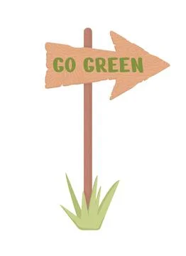 Go green pointer semi flat color vector object 库存插图