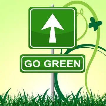 Go green representing earth friendly and recycled Stock Illustration