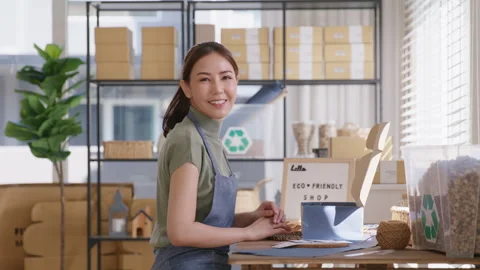 Go green SME net zero shop in asia ESG eco friendly care seller platform. Vidéo 249450342