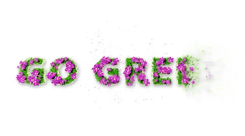 GO GREEN Text 3D Motion Graphics Stock Footage 29656942