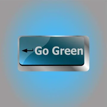 Go green text on computer keyboard with key Illustrazione stock