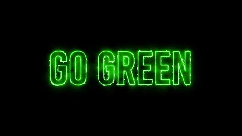 Go Green Text Energy Effect on Black Background 库存影片 244205124